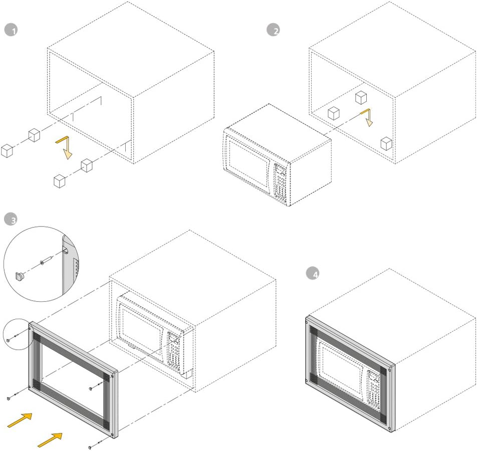 EMUCA Rahmen für den Mikrowelleneinbau in Möbel, 1 pcs Grau, Grau
