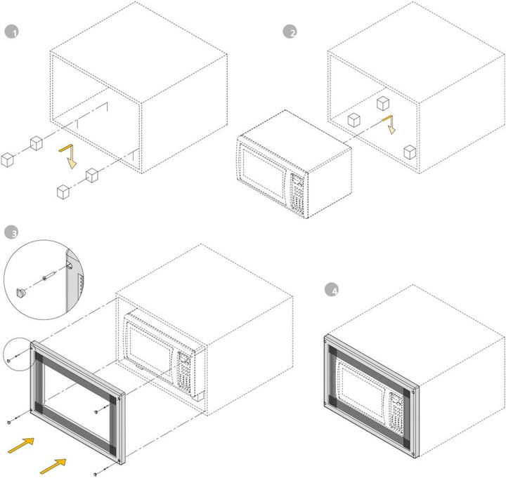 EMUCA Rahmen für den Mikrowelleneinbau in Möbel, 1 pcs Grau, Grau