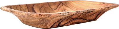 Windalf Viereckige Holzschale FILI 20 cm Obstschale Dekotablett Vorspeisenteller Brotschale Handarbe