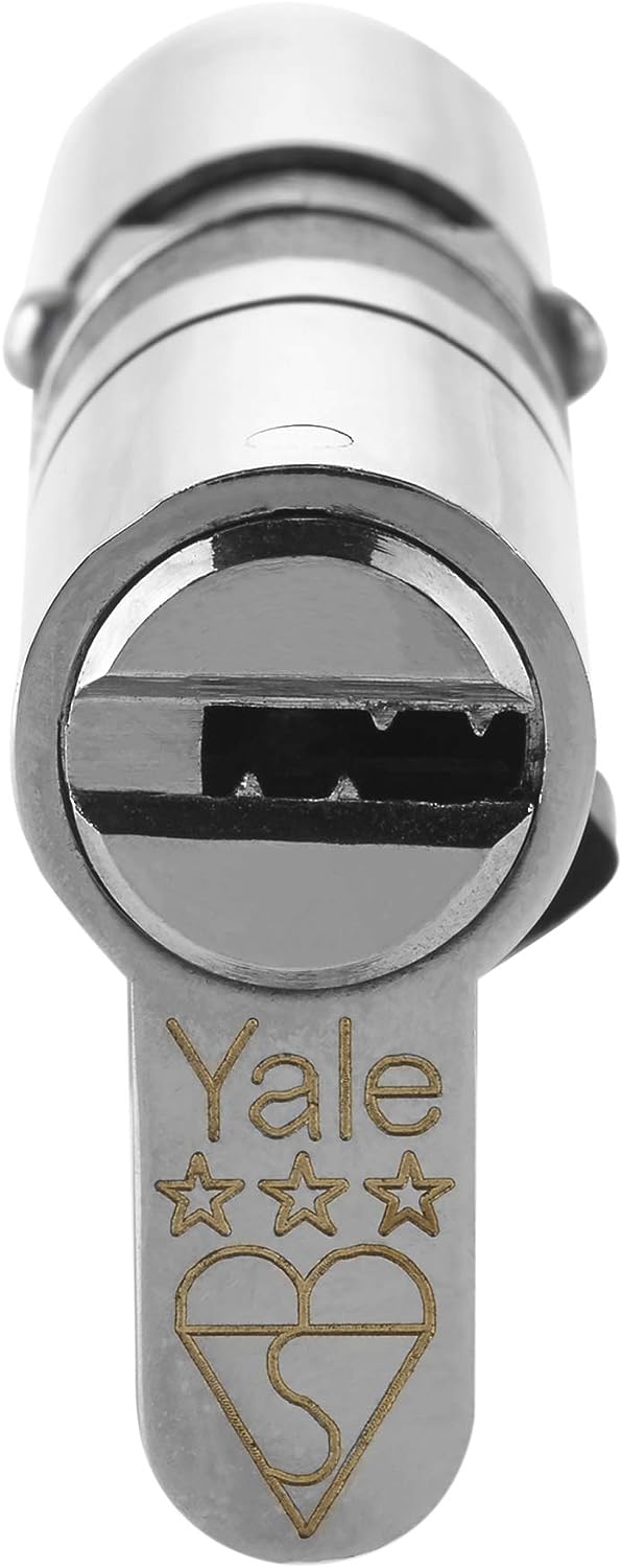 Yale B-YS3-4550N Platinum 3 Star Euro-Doppelzylinder mit 3 Sternen, hohe Sicherheit, (95 mm), Nickel