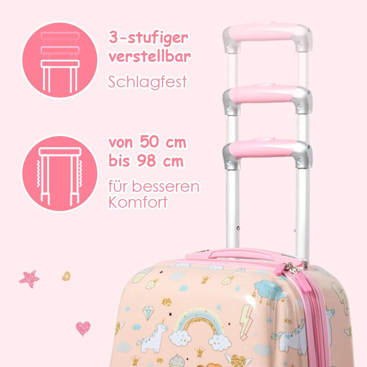 DREAMADE Kinderkoffer Jungen mit Rucksack 18"+12", 2 TLG. Kinderkoffer Set, Kindergepäck Trolley, Ki