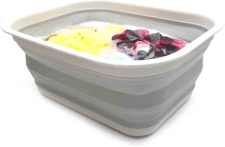 SAMMART 15L Set of 2 Collapsible Tub (Grau/Grau, 2) Grau/Grau 2, Grau/Grau 2