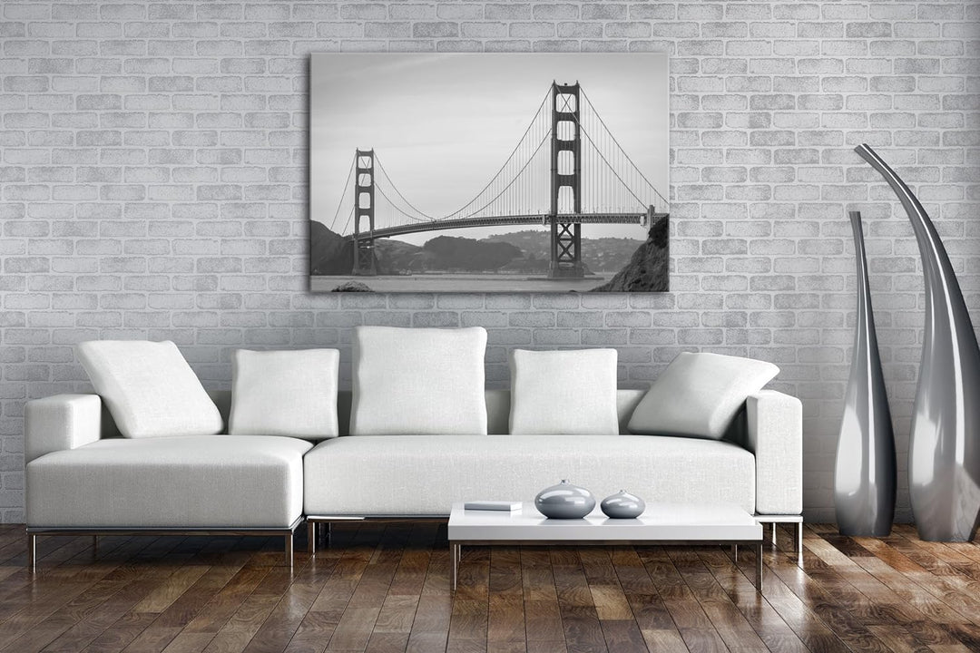 deyoli riesige Golden Gate Brücke in San Francisco Effekt: Schwarz/Weiss im Format: 100x70 als Leinw