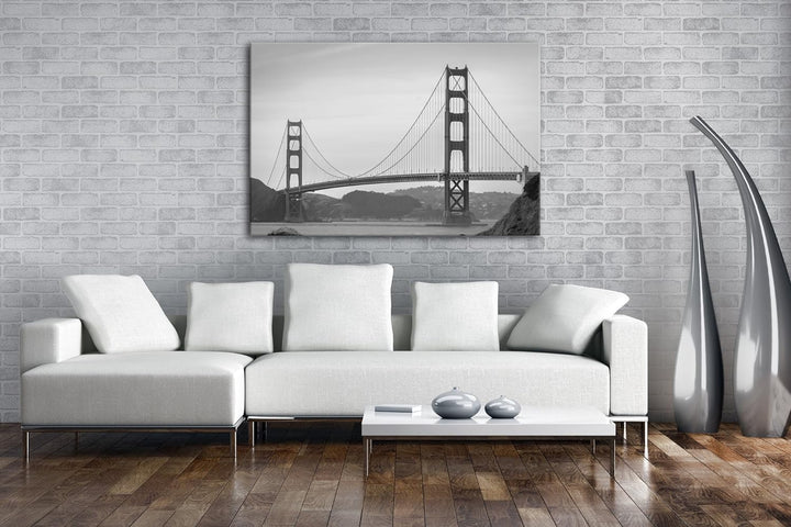 deyoli riesige Golden Gate Brücke in San Francisco Effekt: Schwarz/Weiss im Format: 100x70 als Leinw