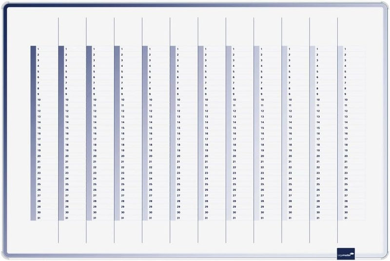 Legamaster 7-489000 Accents Plan-Whiteboard, bedruckt mit Jahresplaner, lackierte Stahloberfläche, 9