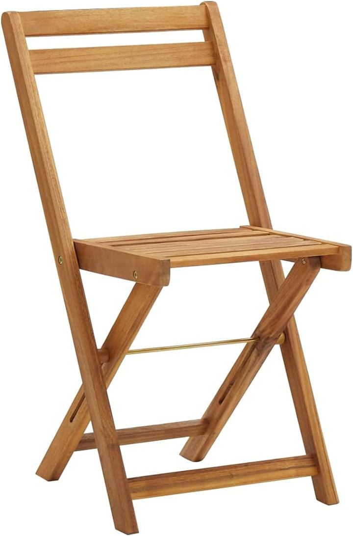 Yolola Gartenmöbel Set Klappbar inkl. 2 Sitzkissen, Balkonmöbel Set 3 teilig Massivholz, Balkontisch