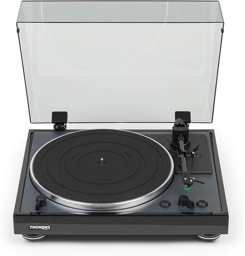 Thorens TD 102 A Plattenspieler, schwarz, Schwarz Hochglanz