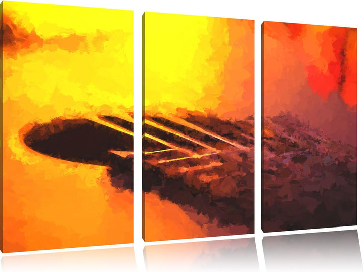 Pixxprint Gitarre als Leinwandbild/Grösse: 3 Teilig (120x80 cm) cm/Wandbild/Kunstdruck/fertig bespan