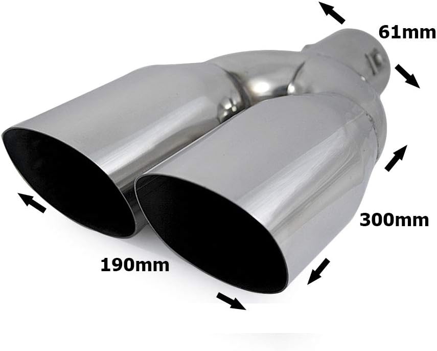 Auspuffblende, Endrohr für Auto, Endrohr / Endrohr / Endschalldämpfer, Edelstahl, Ø 56 mm, Chrom, un