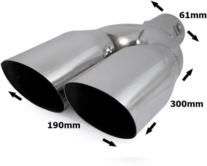 Auspuffblende, Endrohr für Auto, Endrohr / Endrohr / Endschalldämpfer, Edelstahl, Ø 56 mm, Chrom, un