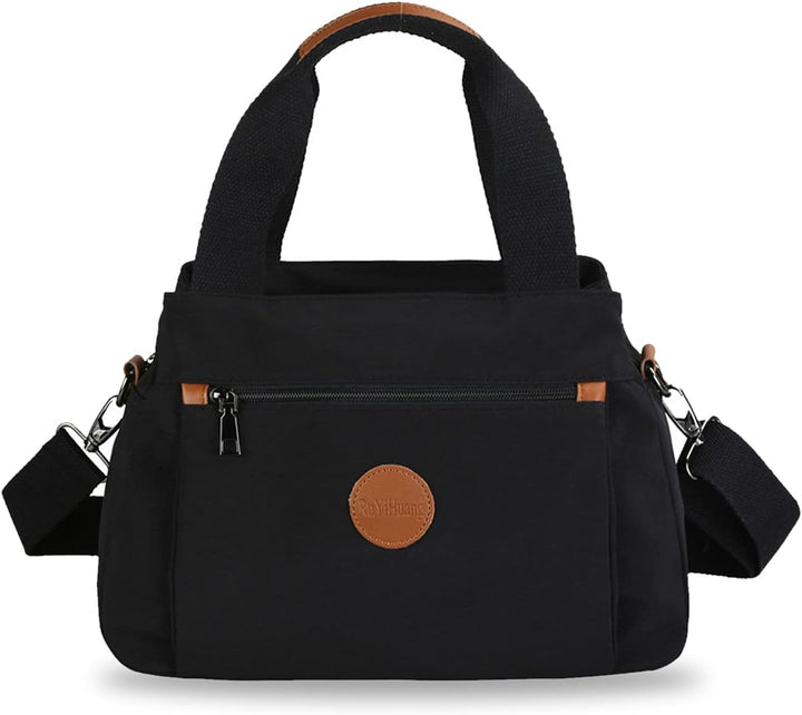 PORRASSO Damen Umhängetasche Casual Handtasche Multi Tasche Nylon Schultertasche Reisen Schule Arbei