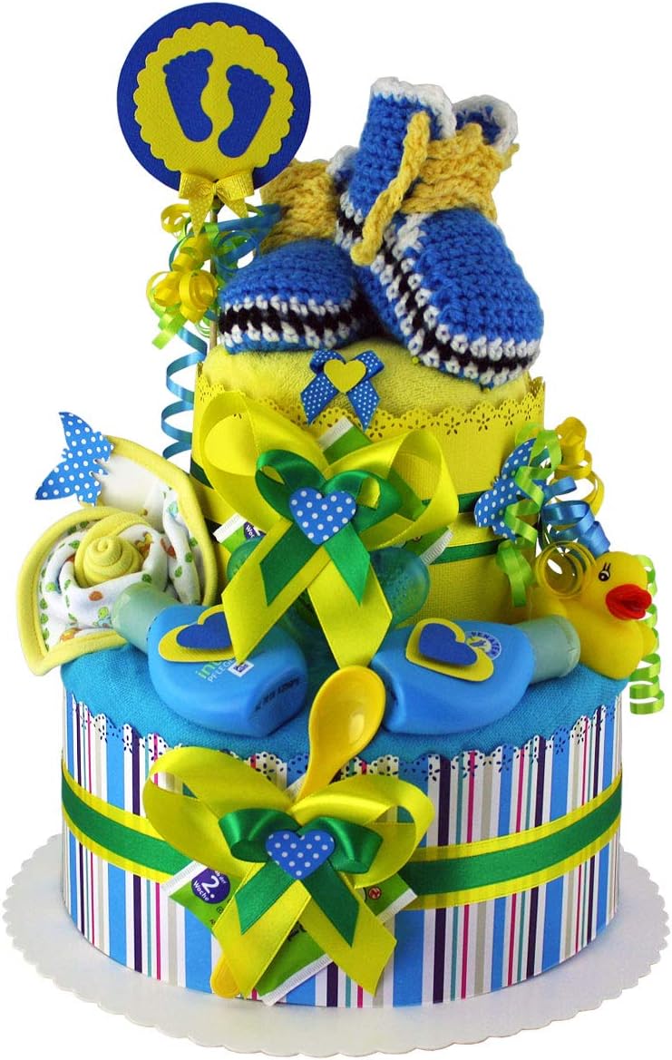 MomsStory – Windeltorte Junge | DIY Windelgeschenk | Baby-Geschenk zur Geburt Taufe Babyparty | Baby