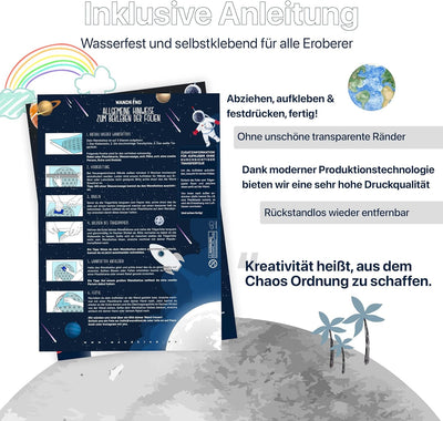 Löwe auf der Wolke V331 mit Wunschname | handgezeichnet | AUFKLEBER Kindergarten | Wandsticker Kinde