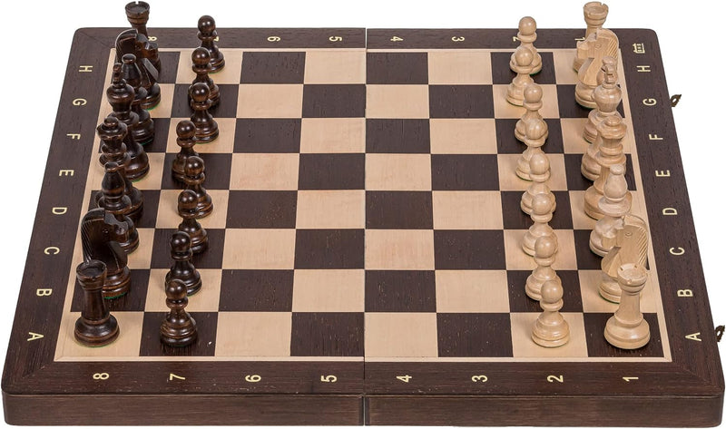 Square - Pro Schach Nr 5 WENGE - Schachspiel aus Holz - Schachbrett & Staunton 5