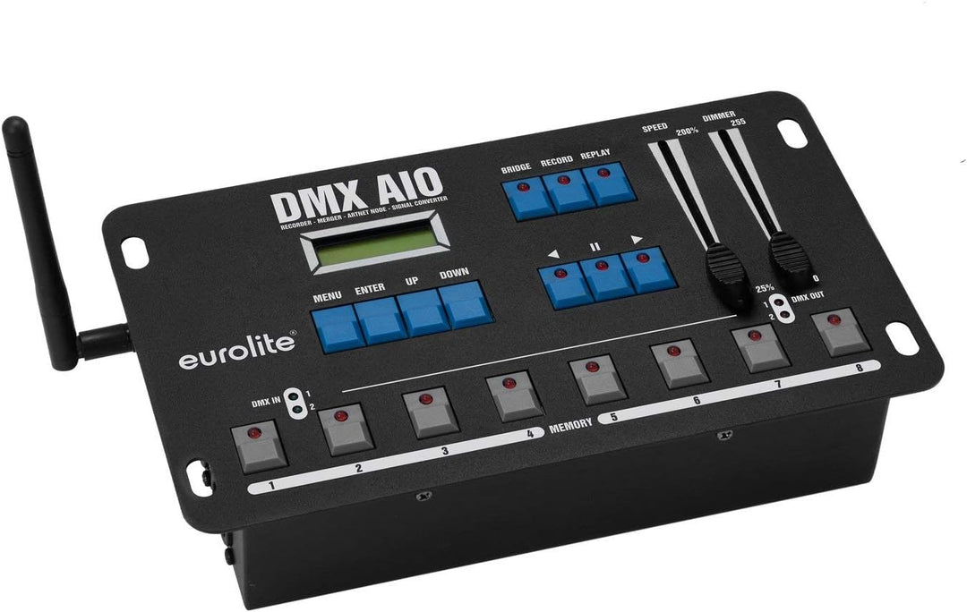 EUROLITE DMX AIO Recorder, Merger, Artnet Node, Signalwandler | DMX-Recorder für 2 Universen