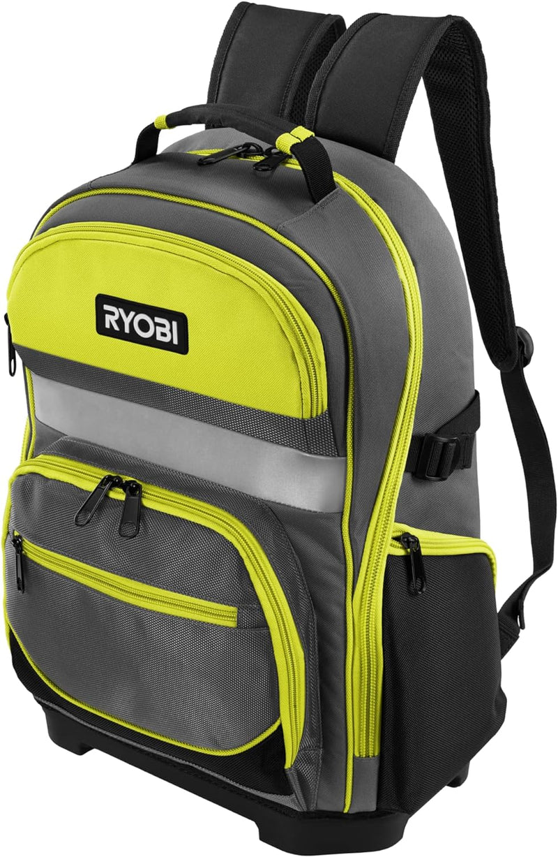 RYOBI Werkzeug-Rucksack RSSBP1 (600-Denier Polyester Korpus, Gepolsterte Schultergurte, 2x breite In
