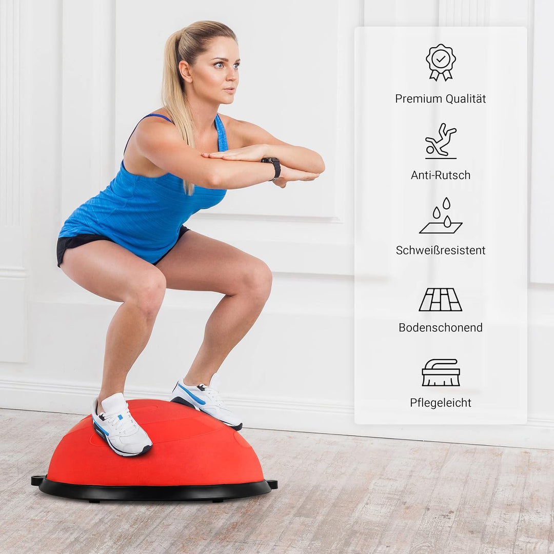 Balance Ball Trainer Premium | Gymnastikball + Expander & Pumpe - beidseitig nutzbar | Balance Train