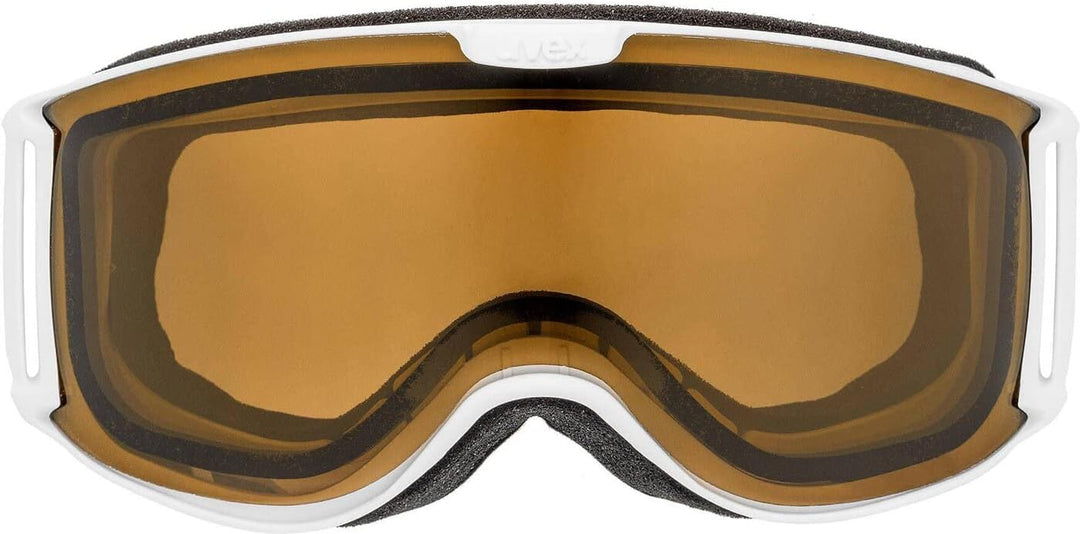 Uvex Unisex Skyper P Skibrille (1er Pack) Einheitsgrösse white mat/brown-clear, Einheitsgrösse white