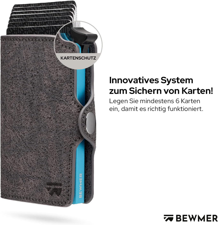BEWMER 1 Geschütztes Kartenetui | Slim Wallet für Männer und Frauen | Kartenhalter mit RFID-Schutz u