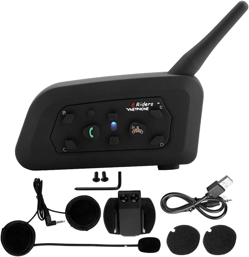 Vnetphone V6-1200 Motorrad Bluetooth Intercom Freisprecheinrichtung Kopfhörer für 6 Personen