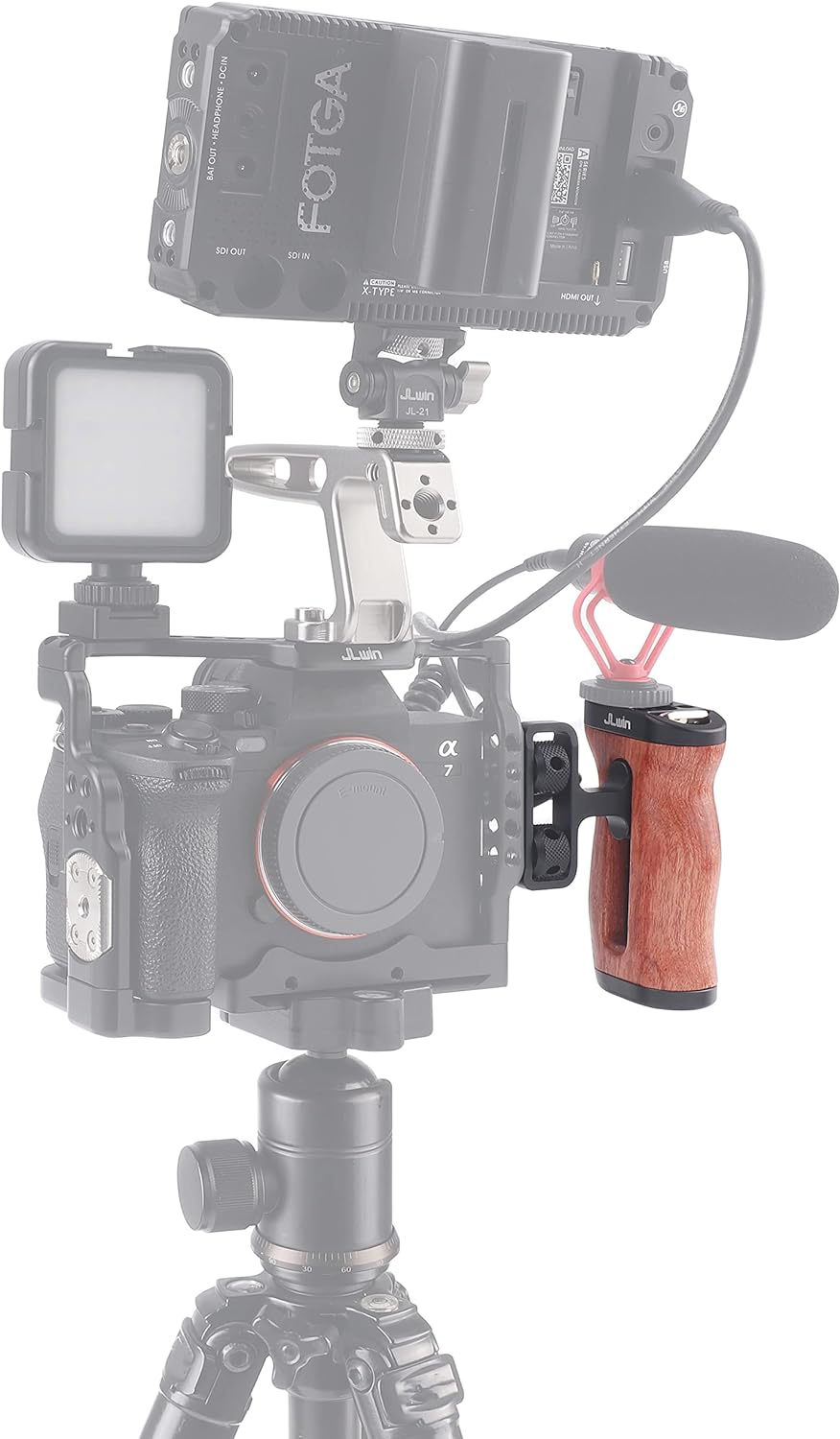 Hersmay Universal Wooden Mini Side Handle Seitengriff (1/4"-20 Schrauben) für Kamerakäfig Handgriff