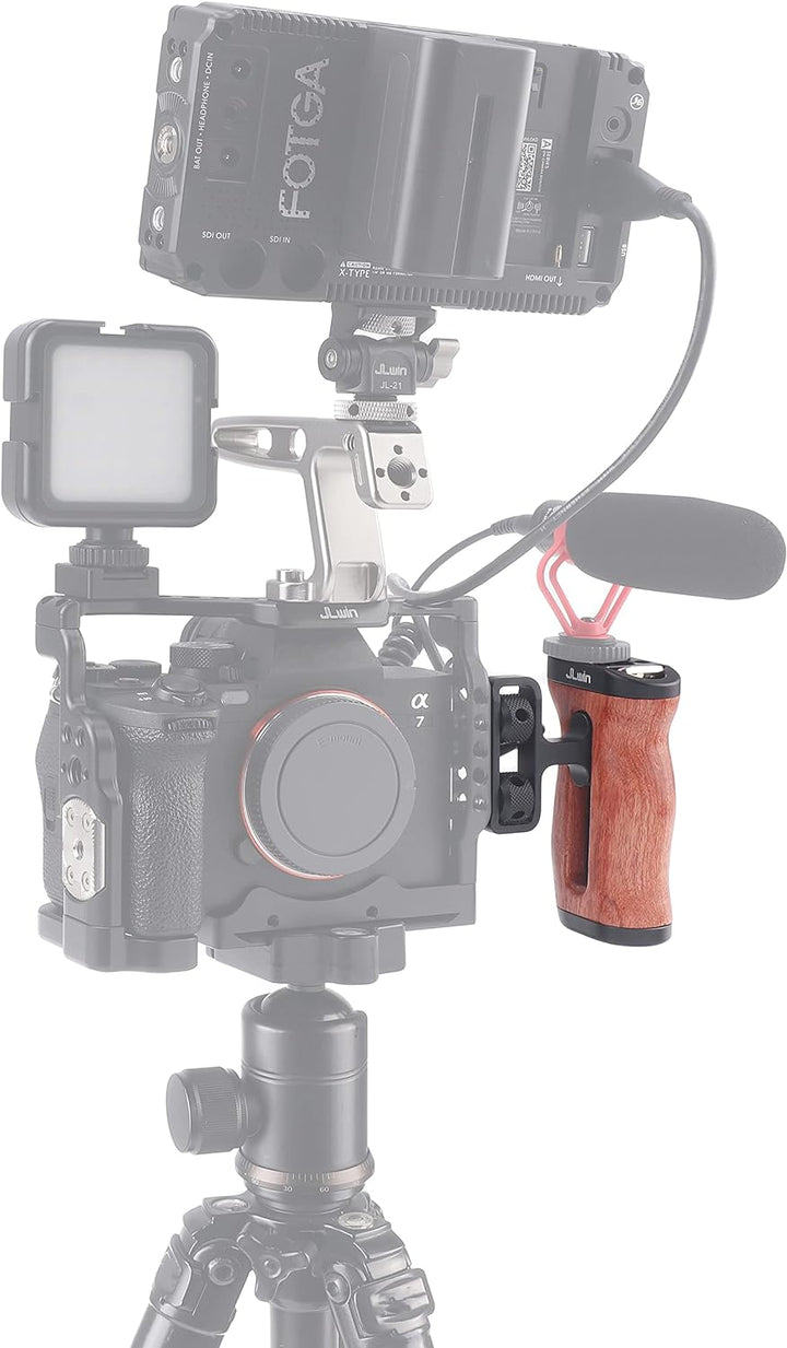 Hersmay Universal Wooden Mini Side Handle Seitengriff (1/4"-20 Schrauben) für Kamerakäfig Handgriff