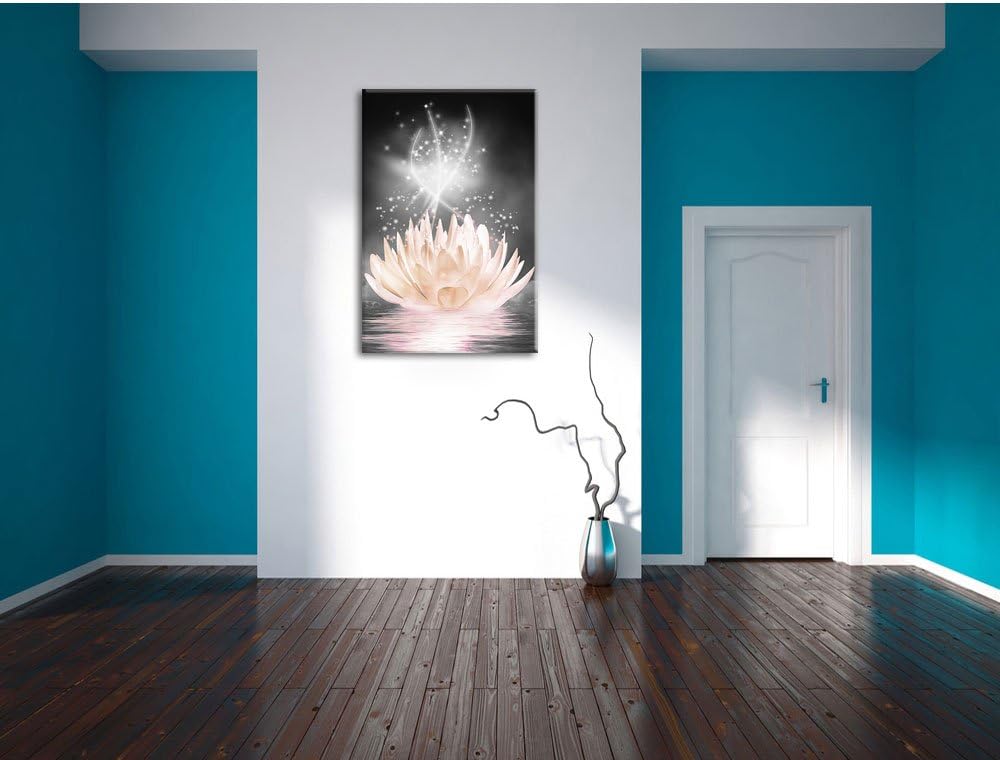 Pixxprint abstrakte Seerose als Leinwandbild/Grösse: 100x70 cm/Wandbild/Kunstdruck/fertig bespannt,
