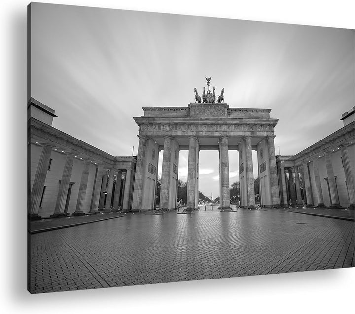 deyoli Brandenburger Tor mit Sonnenstrahlen Format: 100x70 cm Effekt: Schwarz/Weiss als Leinwandbild