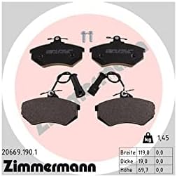 ZIMMERMANN 20669.190.1 Serie Bremsbeläge, vorne, 2 Sensoren, inklusive Platte dämpfend