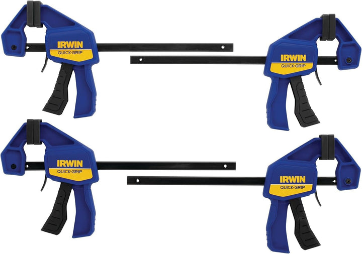 IRWIN QUICK-GRIP Klemmen, einhändig, Ministange, 15,2 cm, 4er-Pack (1964758) 6 inches, 6 inches