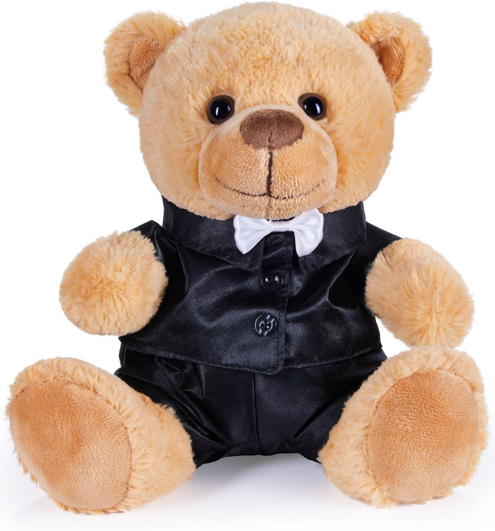 BRUBAKER Teddybär Bräutigampaar - 25 cm Teddy Set im Anzug - Geschenk für Hochzeit und Verlobung - H
