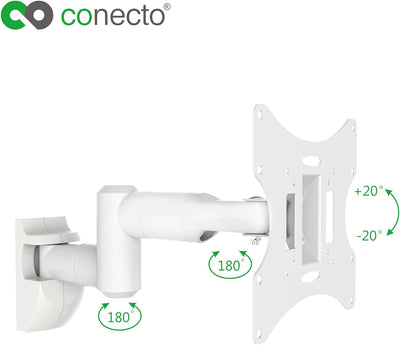 conecto Wandhalterung für Monitore und Fernseher bis zu 42 Zoll, schwenkbar (+/-90°), neigbar (+/-20