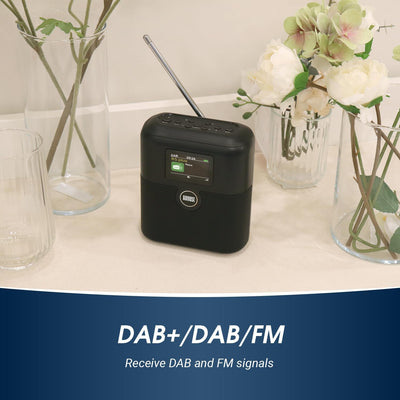 Wiederaufladbares DAB+/FM Radio mit Bluetooth Lautsprecher -August MB330- tragbarer Radiowecker mit