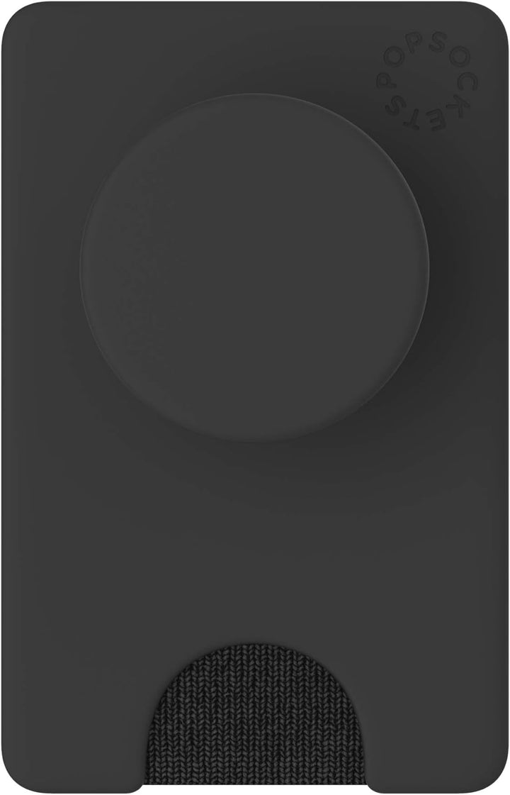 PopSockets PopWallet+ mit Integriertem Austauschbarem PopTop - Black, Black