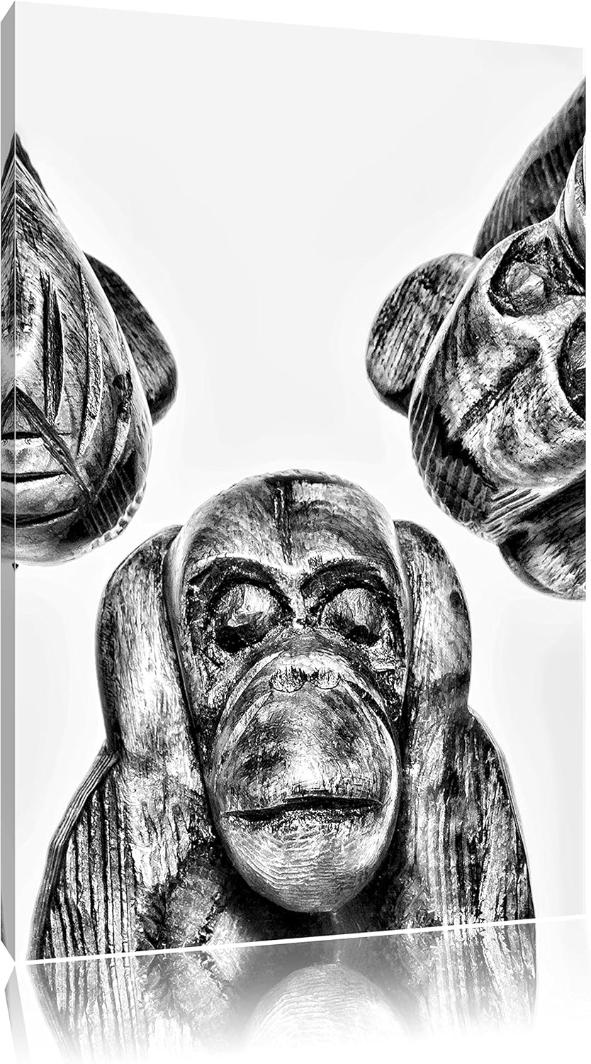 Pixxprint hören Nichts sehen Nichts Sagen als Leinwandbild/Grösse: 100x70 / Wandbild/Kunstdruck/fert