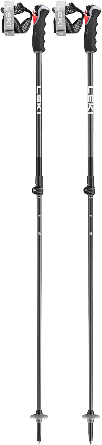 LEKI Peak Vario 3D Skistöcke black-dark anthracite-orange 110-140cm, black-dark anthracite-orange 11