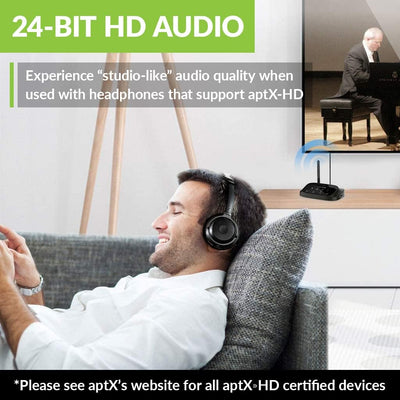 Avantree Oasis Plus aptX HD Low Latency Bluetooth 5.0 Transmitter Sender Empfänger für TV, Drahtlose