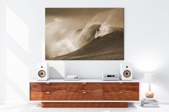 deyoli Surf Aktion Format: 60x40 cm Effekt: Sepia als Leinwandbild, Motiv fertig gerahmt auf Echthol