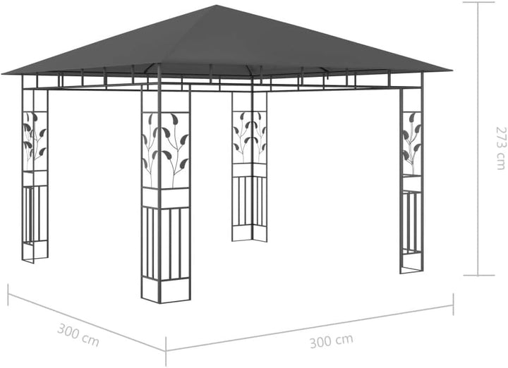 Tidyard Patio-Pavillon im Freien, Pergola-Pavillon aus Stahl mit weichem Verdeck und Moskitonetz, fü
