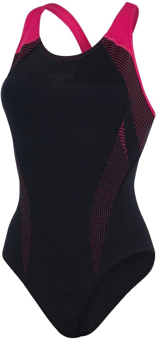 Speedo Damen Women's Plastisol Laneback Badeanzug Schwarz 42