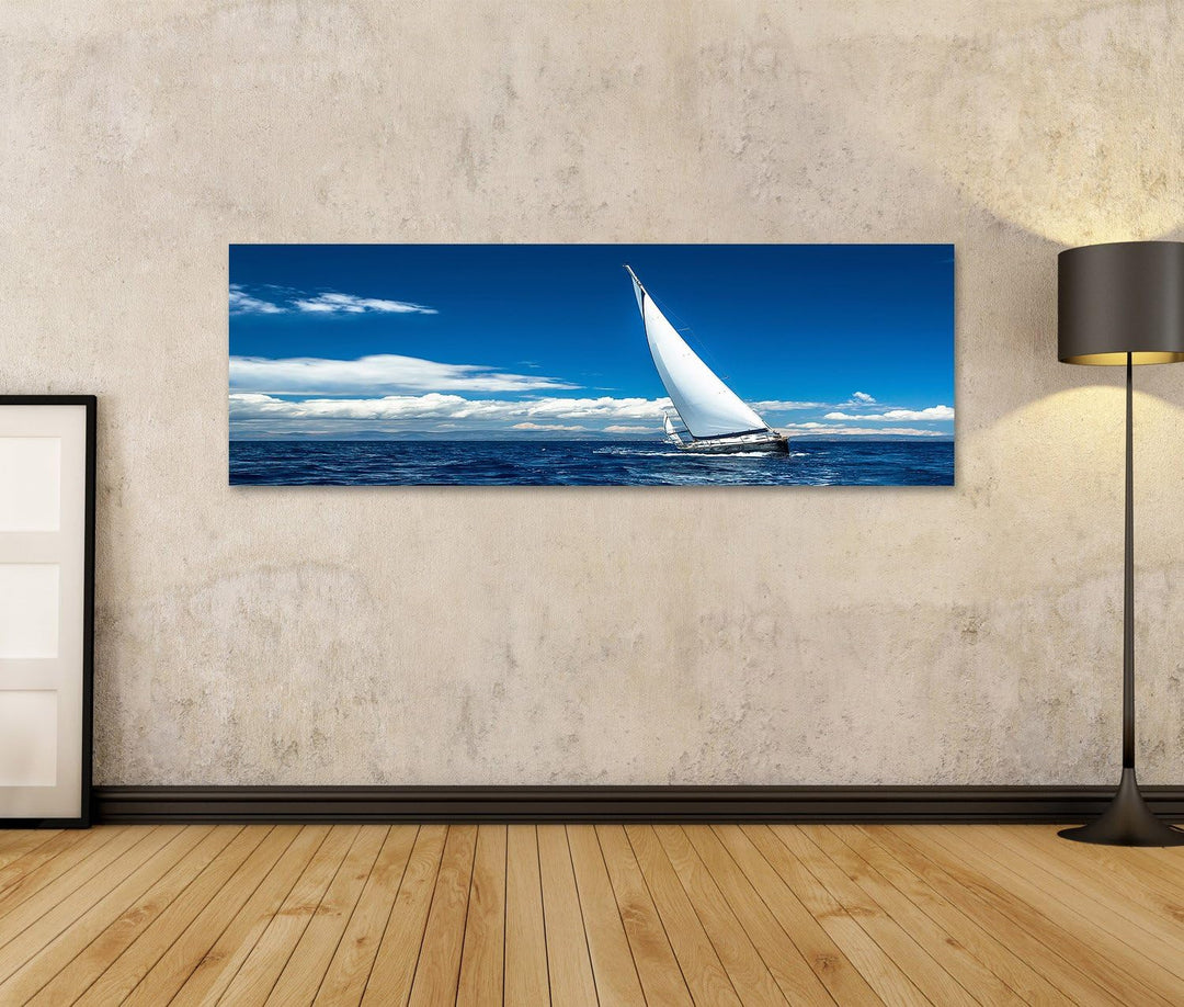 islandburner Bild auf Leinwand Segeln Lieferungsyachten Mit Weissen Segeln Im Offenen Meer Luxus Boo