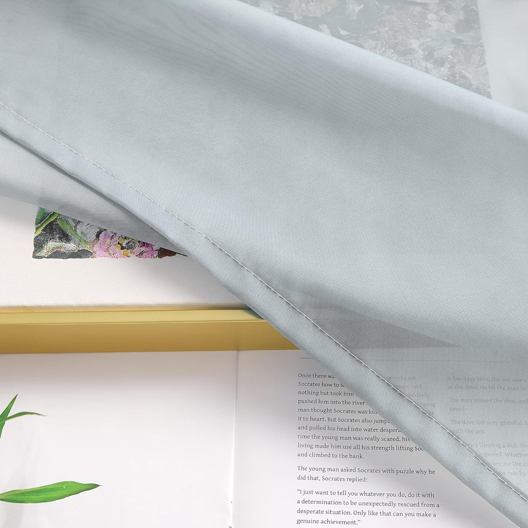 ESLIR Gardinen mit Ösen Vorhänge Gardinenschals Transparent Stores Gardinen Farbverlauf Voile Grau B