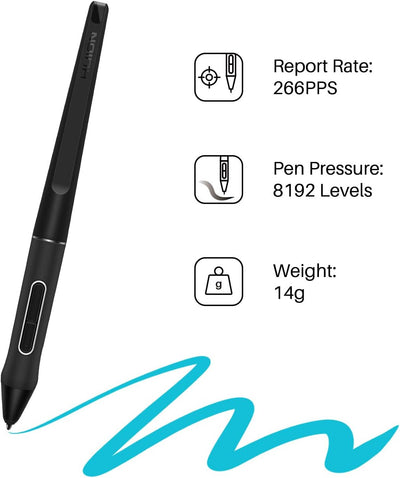 HUION Batteriefreier Digitale Stift PenTech3.0 PW517, 8192 Stufen der Druckempfindlichkeit, 60° Kipp