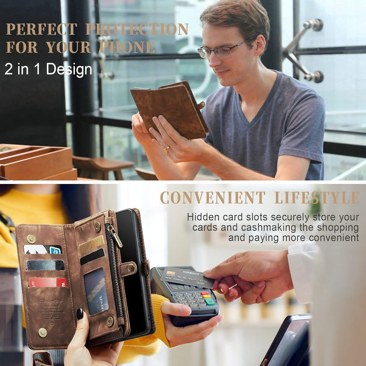 UFinetech 2-in-1 Samsung Galaxy S20 Hülle Tasche Handy Leder TPU Flip Magnetisch Kartenfach Ständer