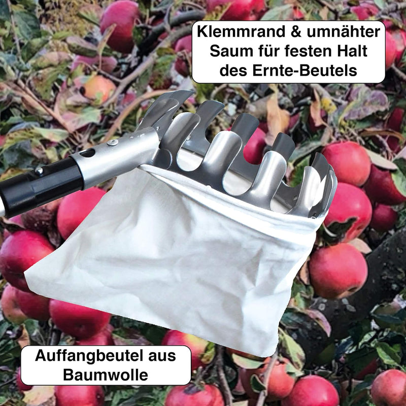 FenWi Apfelpflücker, Obstpflücker zur Obsternte als Zubehör und Anbaugerät Teleskop-Sets und Alu-Tel