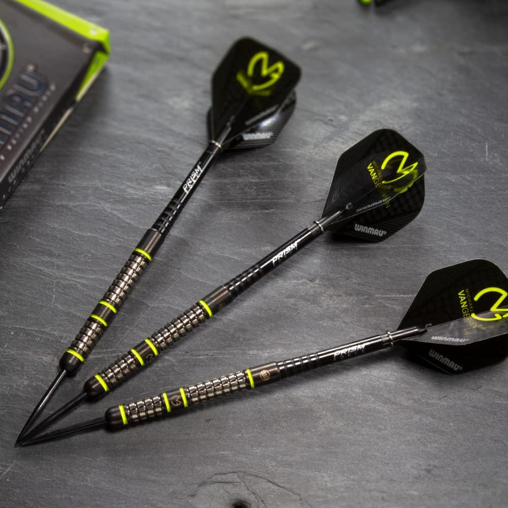 Winmau MvG Acclaim Dartpfeile mit Wolfram-Stahlspitze, 25 g, Set mit Flights und Schäften Einzelbett
