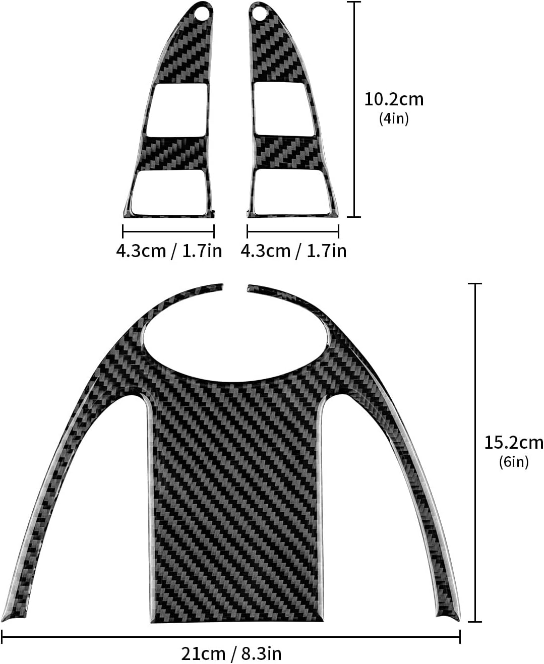 KUNGKIC 3 Stück Kohlefaser Auto Dach Leselicht Lampe Abdeckung Aufkleber Dekorative für Mini Cooper