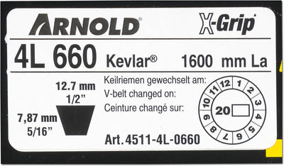 ARNOLD - X-Grip Keilriemen, Typ 4L660; 4511-4L-0660