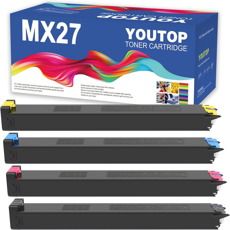 YOUTOP 4er Pack MX27GTBA MX27GTCA MX27GTMA MX27GTYA Tonerkartuschen kompatibel für Sharp MX-2300N, M