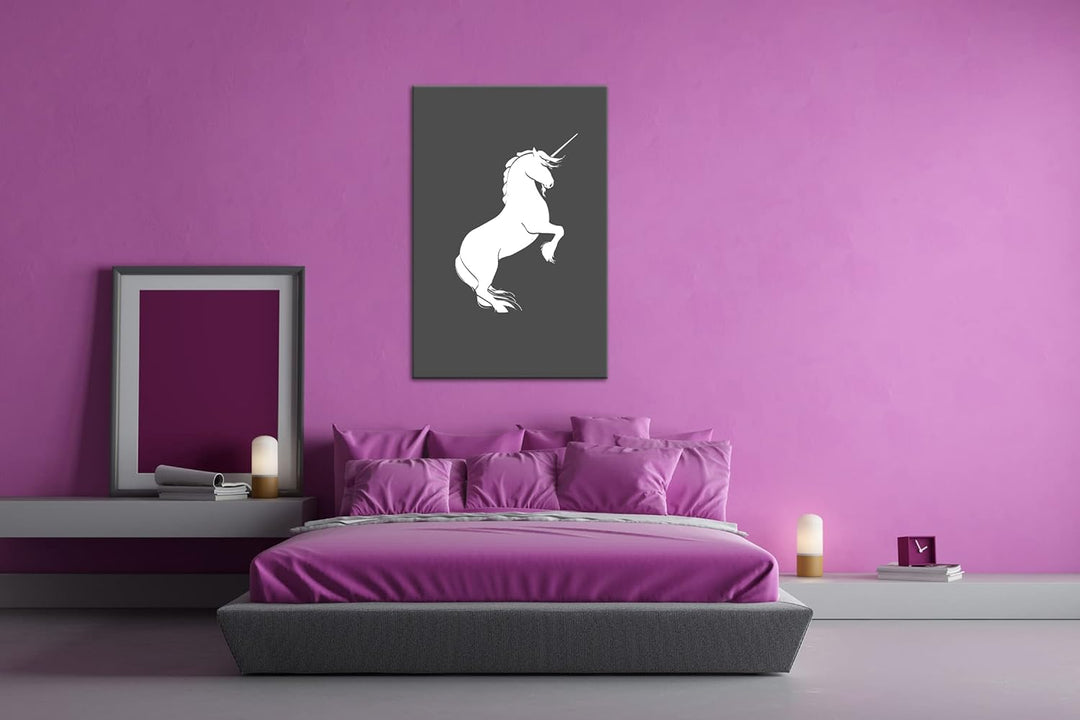 deyoli Einhorn Logo Format: 80x60 als Leinwandbild, Motiv fertig gerahmt auf Echtholzrahmen, Hochwer